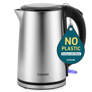 lot 1161 image: Cosori Stainless Steel Electric Kettle, Plastic-Free Interior, 1.5L, Silver