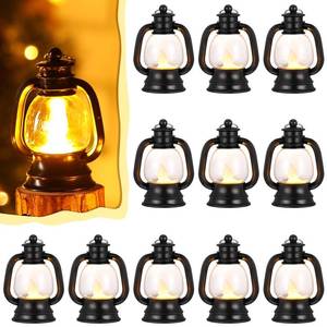 lot 1162 image: Ferraycle 12 Pcs Mini Lanterns 4 Inch Black Lamp Table Decor