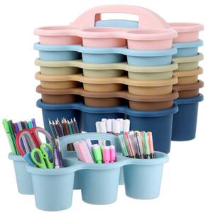 lot 1163 image: gisgfim 6 Pack Classroom Caddy Organizer with Handle, 6 Compartments, Boho