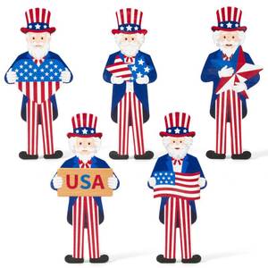 lot 2002 image: BkeeCten High Quality Wood Self Standing Patriotic Table Ceterpiece Cutouts