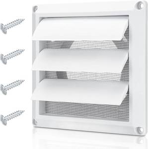 lot 2009 image: 4 Inch Outdoor Dryer Vent Cover Louvered with Screen for Exterior Wall