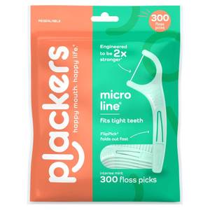 lot 2011 image: Plackers Micro Line Floss Picks, Intense Mint, 300 Count