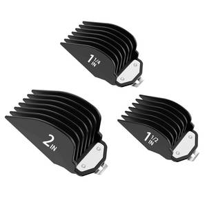 lot 2012 image: Clipper Guards for Wahl, 3PCS 10 12 16 with Metal Clip, Black