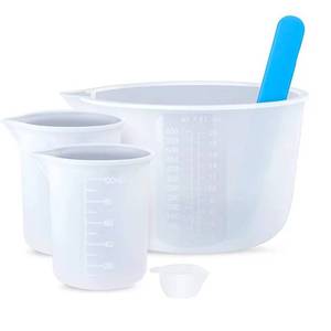 lot 2028 image: Silicone Resin Measuring Cups Resin Supplies Easy Clean and Reusable 1pc 600ml, 2pcs 100 ml Measure Cups,1pc silicone resin cups 1pc Stir Stick for Epoxy Resin Mixing, Molds, Jewelry Making, Waxing