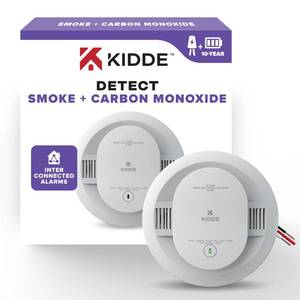lot 2033 image: Kidde Smoke & CO Detector, Hardwired & 10-Year Battery, 30CUA10, 1 Pack