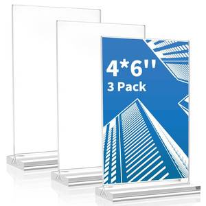 lot 2039 image: Svalor Acrylic Sign Holder 4x6 Inch,3 Pack Sign Holders Vertical