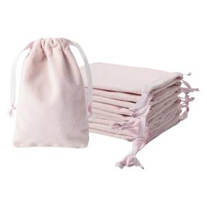 lot 2045 image: QIANF 12pcs Light Pink Velvet Drawstring Bags 4x6 inches Small Velvet Cloth Gift Bags Jewelry Pouches for Storage Wedding Party Favor Christmas