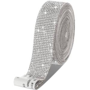 lot 2046 image: Zonon Self Adhesive Rhinestone Strips, 1.06 Inch x 3 Yards, Silver