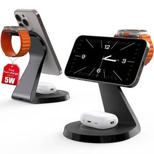 lot 2047 image: 3 in 1 Charging Station for Apple Devices,Mag-Safe Charger Stand Fast Charging,Wireless Charger for iPhone 1615141312 Series,& AirPods,& iWatch(USB-C Charger Included)