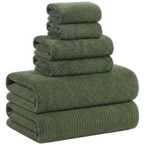 lot 2049 image: BXRBXR Large Bath Towels Set 6 Piece, 2 Bathroom Towels 30x60 Inches, 2 Hand Towels, 2 Washcloths, Soft Absorbent Quick Dry Microfiber Towels for Bathroom Beach Pool Gym Spa, Olive Green