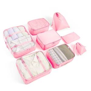 lot 2062 image: LANSKLBD 68 Set Packing Cubes for Suitcases Travel Luggage Packing Organizers,Travel Accessories Essentials Luggage Organizer with ShoeTioletryLaundry Bag (Pink, 8 set)