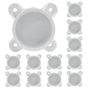 lot 2067 image: BokWin 1-12 Inch PVC Flange 12 Packs, Table Leg Cap Fittings Furniture Screw Tab Caps for DIY Rod Holder Projects, Building Storage Shelves, and Support Feet