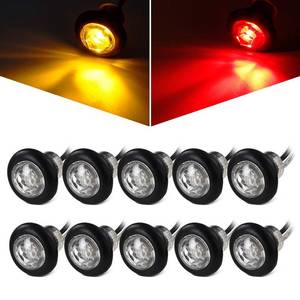 lot 3411 image: Partsam 10Pcs 34 Mini Round LED Marker Lights w Bullet Plugs, Sealed Waterproof Clear Lens 34 inch Clearance Lights for Trailer Pickup Trucks Car RV Camper ATV UTV Motorcycle 12V (5Amber  5Red)
