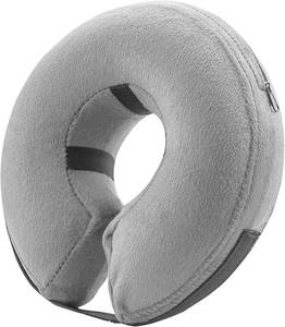 lot 4421 image: BENCMATE Inflatable Dog Cone Collar Alternative After Surgery XXLarge,Grey