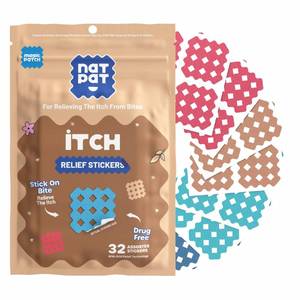 lot 4446 image: NATPAT Magic Patch Itch Relief Stickers - Insect Bite Patch for Mosquitos, Ticks, Midges, Sandflies, and Bed Bug Bites - Buzzpatch - 32 Count