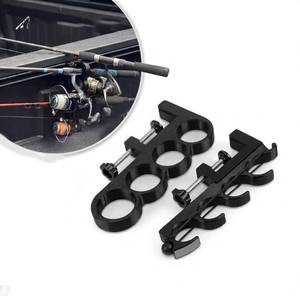 lot 4450 image: Truck Bed Fishing Rod Holder - No-Drill Clamp, PETG-CF & Bungee Set
