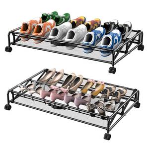 lot 5841 image: KOSIWU Under Bed Shoes Storage, 2 Pack Rolling Under-bed Storage Containers
