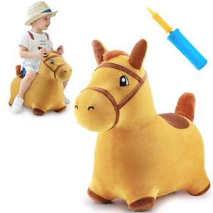 lot 5857 image: Bouncy Pals Toddler Horse Hopper Toy, Kids Outdoor Ride Bounce Farm Animal