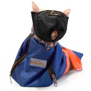 lot 6205 image: Cinf Cat Nail Clipping Cleaning Grooming Restraint Bag (Free Muzzle) Set No Scratching Biting for Bathing Nail Trimming Injecting Examining(Navy Blue,L)