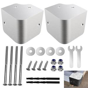 lot 6209 image: 316SS Pontoon Boat Deck Corner Cap Kit for 90 Degree Rounded Angles, 2Set
