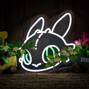 lot 6226 image: KAQRI Dragon Neon Sign - LED Light for Wall Decor(plants not included)