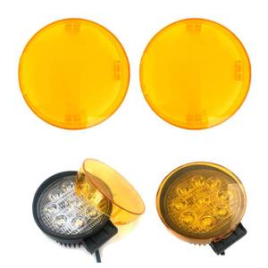 lot 6257 image: 2Pcs 4inch Led Round Light Covers Led Work Light Bar Amber Covers for 4.5 Round Light Off Road Fog Driving Pods Roof Bar Bumper Lights Lens Protective Cover Dustproof Waterproof for SUV Truck ATV 4x4