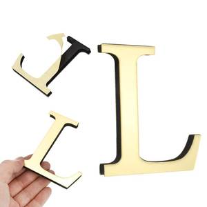 lot 6270 image: uxcell 3D Alphabet Mirror Wall Stickers, 4 Acrylic Alphabet Wall Decal Self-Adhesive House Letter Number Home Decor Art Letter Sign for Living Room, Bedroom Decor(Letter L)