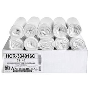 lot 7682 image: Aluf Plastics HCR-334016C 33 Gallon Clear Trash Bags (250 Count) - 33 x 40 - 16 Micron Equivalent High Density Value Garbage Bags for Bathroom, Office, Industrial, Commercial, Janitorial, Municipal,