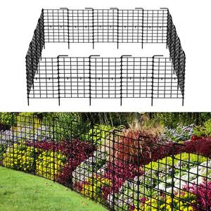 lot 7690 image: 16 Pack Decorative Garden Fence, 31.9 H x 10.7 L Rustproof Metal Animal Barrier Fence for Dogs & Rabbits, Outdoor No-Dig Garden Border forFlower Beds, Yard and Patio