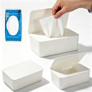 lot 7698 image: 3 PCS Wipes Dispenser Compatible with Cottonelle Refill Pack, Flushable Wet Wipes Container with Sealing Lid, Non-Slip Wipe Holder Keeps Wipes Fresh, Refillable Case for Home & Travel