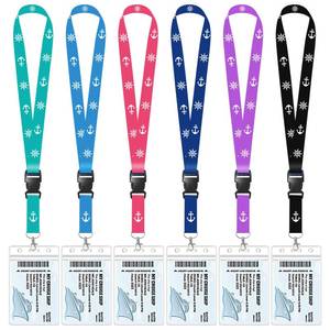lot 8158 image: Cruise Lanyards, Waterproof Cruise Lanyard with Detachable Buckle & ID Badge Holder for Cruises Ships Key Cards, Cruise Essentials & Must Have Accessories (6 Pcs with 6 Colors)