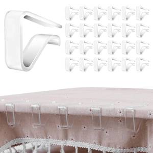lot 8454 image: 24 PCS Clear Tablecloth Clips Holder Securing Outdoor & Indoor Table Cloth