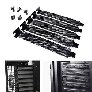 lot 8456 image: 5pcs Black PCI Slot Cover Dust Filter Blanking Plate Hard Steel with Screw