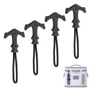 lot 8458 image: 4 PCS Zipper Pulls Replacement Compatible with Yeti Cooler, Heavy Duty T-Shaped Zipper Pulls, Durable Pullers Made of Tough Paracord and Strong Plastic, Ideal for Coolers, Backpack and Totes