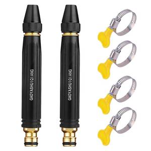 lot 8489 image: BIOJEDAN High Pressure Hose Nozzle, Ultra Lightweight Garden Hose Pressure Washer Spray Gun, Jet Nozzle Power Washer Attachment with 4 Clamps for Car Washing, Yard Cleaning & Plant Watering, 0.2lb