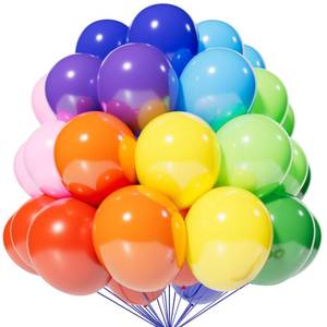 lot 8492 image: KAWKALSH 120 Balloons Rainbow Thickened 12 Inch, Assorted Color Latex Balloons Made With Strong Multicolored Latex for Birthday Baby Shower Wedding Party Supplies Arch Garland Decoration