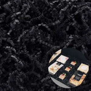 lot 8496 image: WUINOID Black Crinkle Cut Paper Shred Filler for Gift Baskets Box Bags, Shredded Paper Grass for Halloween Fathers Day Easter Christmas Holiday Packaging Wrapping