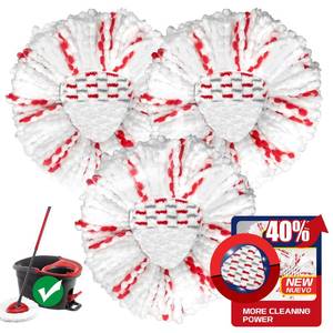 lot 8498 image: 3 Pack Spin Mop Head Replacement