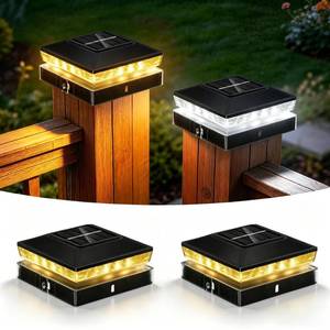 lot 12172 image: Toeuie Solar Post Cap Lights 2 Pack, Post Lights for 4x4 WoodVinyl Posts