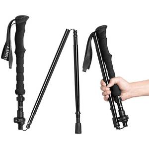lot 12184 image: Collapsible Walking Stick for Travel, Adjustable Lightweight Trekking Trail Hiking Pole Fit for Women Mens Height 4.9-6.3(ft),Best Gift for Hikers Backpackers & Campers, Dark Black