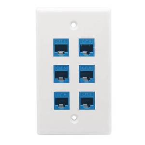lot 12193 image: OUQYLG 6-Port Ethernet Wall Plate, Keystone Jack Wall Plate with RJ45 Keystone Inline Coupler insert,Female to Female Jack Inline Coupler Ethernet Cable Faceplates Compatible with Ethernet Devices