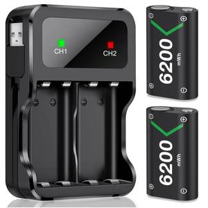 lot 12199 image: DXKK for Xbox Controller Battery Pack, 2x6200mWh Rechargeable Battery Pack for Xbox Series XSOneElite Controllers �� 30Hrs Playtime, Fast Charging & Overheat Protection