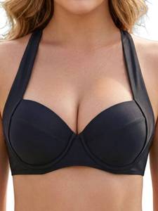 lot 12200 image: RELLECIGA Womens Underwire Push Up Bikini Top Black Size Medium