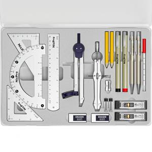 lot 12204 image: Nicpro 20PCS Professional Geometry Set Drafting Tool Protractor Compass