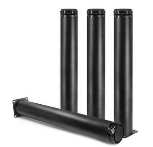 lot 12209 image: Masendelk 14 Inch Metal Furniture Legs Stainless Steel Adjustable Legs Black Metal Legs Round Cabinet Legs for Coffee Table Cabinet Desk Sofa Shelves, Pack of 4