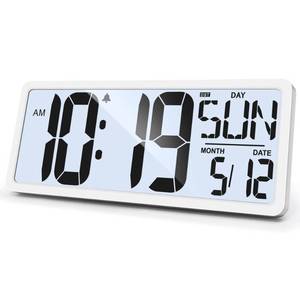 lot 12214 image: GEELION Large Digital Wall Clock with Backlight 15.2 Inch Digital Alarm Clock for Bedroom Wall Clocks Battery Operated Large Display with Temperature Desk Clocks for Office Living Room Decor