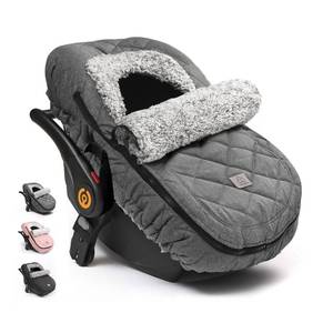lot 12215 image: ACRABROS Car Seat Cover Baby Winter Infant Carseat Canopy for Boy Girl Newborn, Zipper Peeping Window, Warm Cozy Cold Weather Waterproof Fitted, Heather Grey