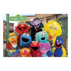 lot 12219 image: Fun Express Sesame Street Characters Backdrop - 9x6 ft