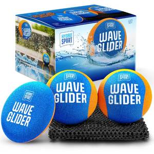 lot 12223 image: HydroSport Skipping Water Balls - Pool Ball - Beach Toys for Kids Ages 8-12 - Lake Skip, Skee, Fly Swimming Game Adults, Boys, Teens, & Family - Water Toy for Kid - Cool Fun Summer