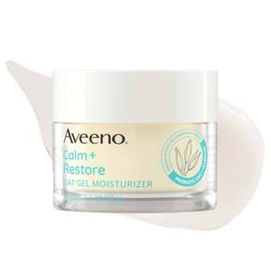 lot 12224 image: Aveeno Calm  Restore Oat Gel Face Moisturizer for Sensitive Skin, Fast-Absorbing & Lightweight Gel Moisturizer & Face Cream with Prebiotic Oat & Feverfew, Fragrance-Free & Hypoallergenic, 1.7 Fl Oz